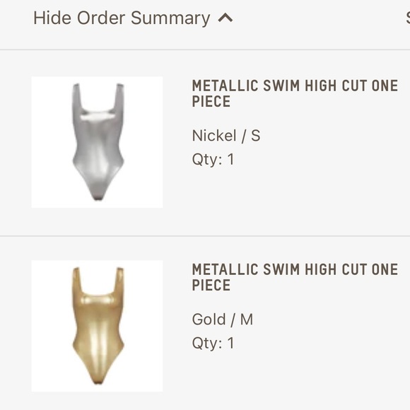 Skims Metallic GOLD Swim High Cut One Piece - Picture 10 of 11